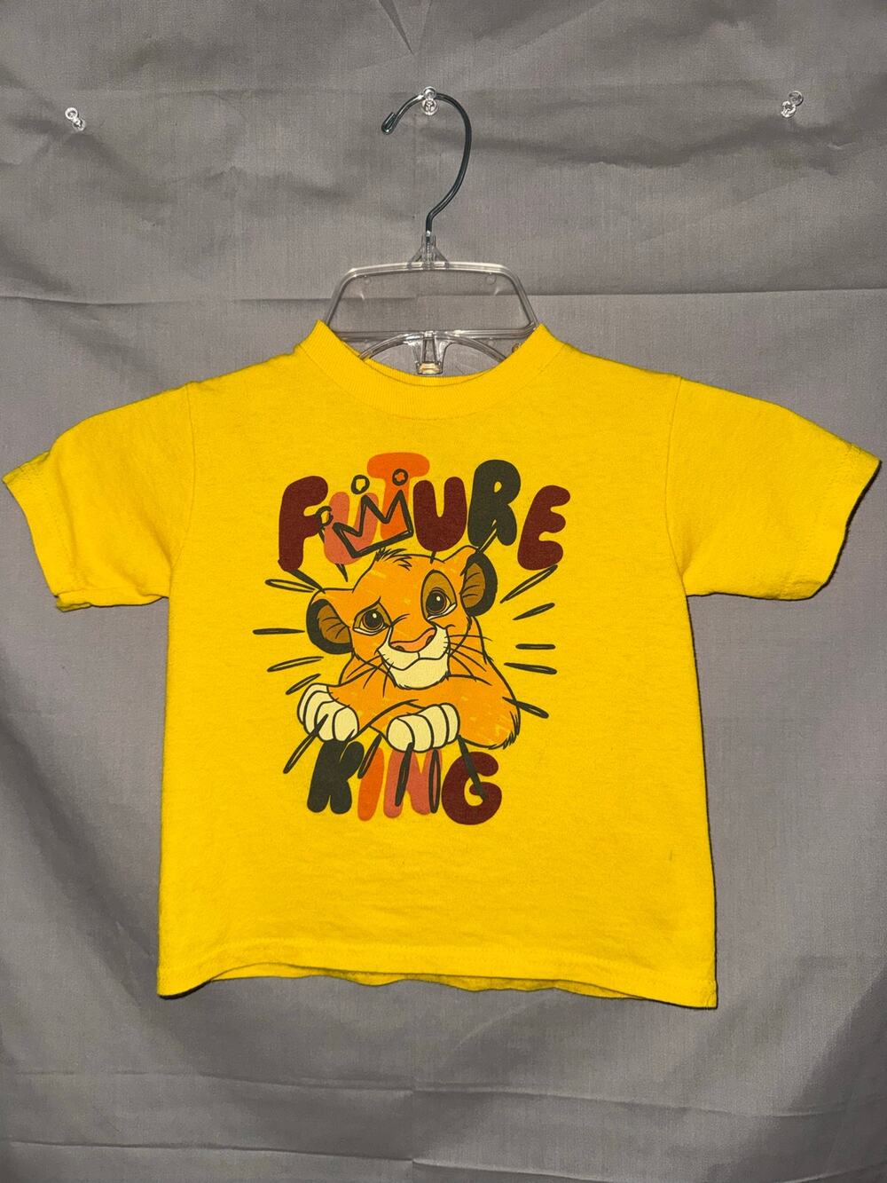 Disney The Lion King Boys Simba Future King Yellow T-shirt, Size XXS